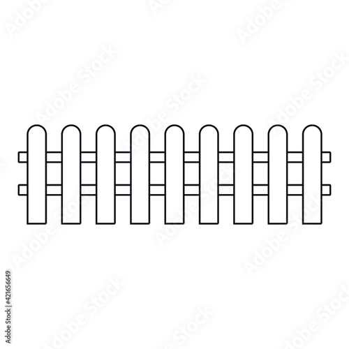 Vector flat outline county fence icon isolated on white background