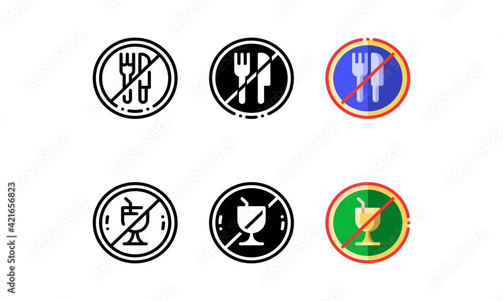 Fasting icon. With outline, glyph, and filled outline styles Fasting icon. With outline, glyph, and filled outline styles