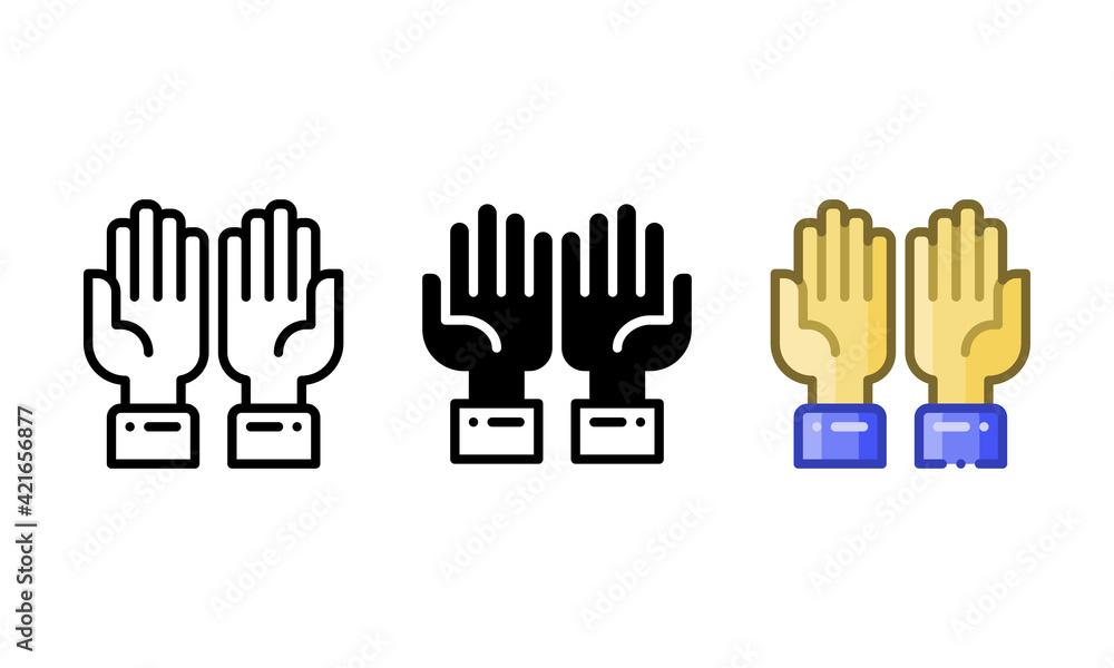 Muslim prayer icon. With outline, glyph, and filled outline styles Muslim prayer icon. With outline, glyph, and filled outline styles