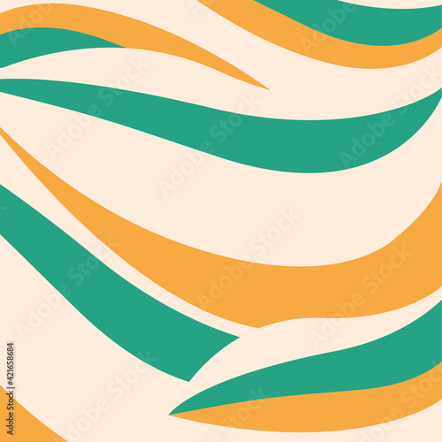 Turquoise and Mustard Graphic Waves Background