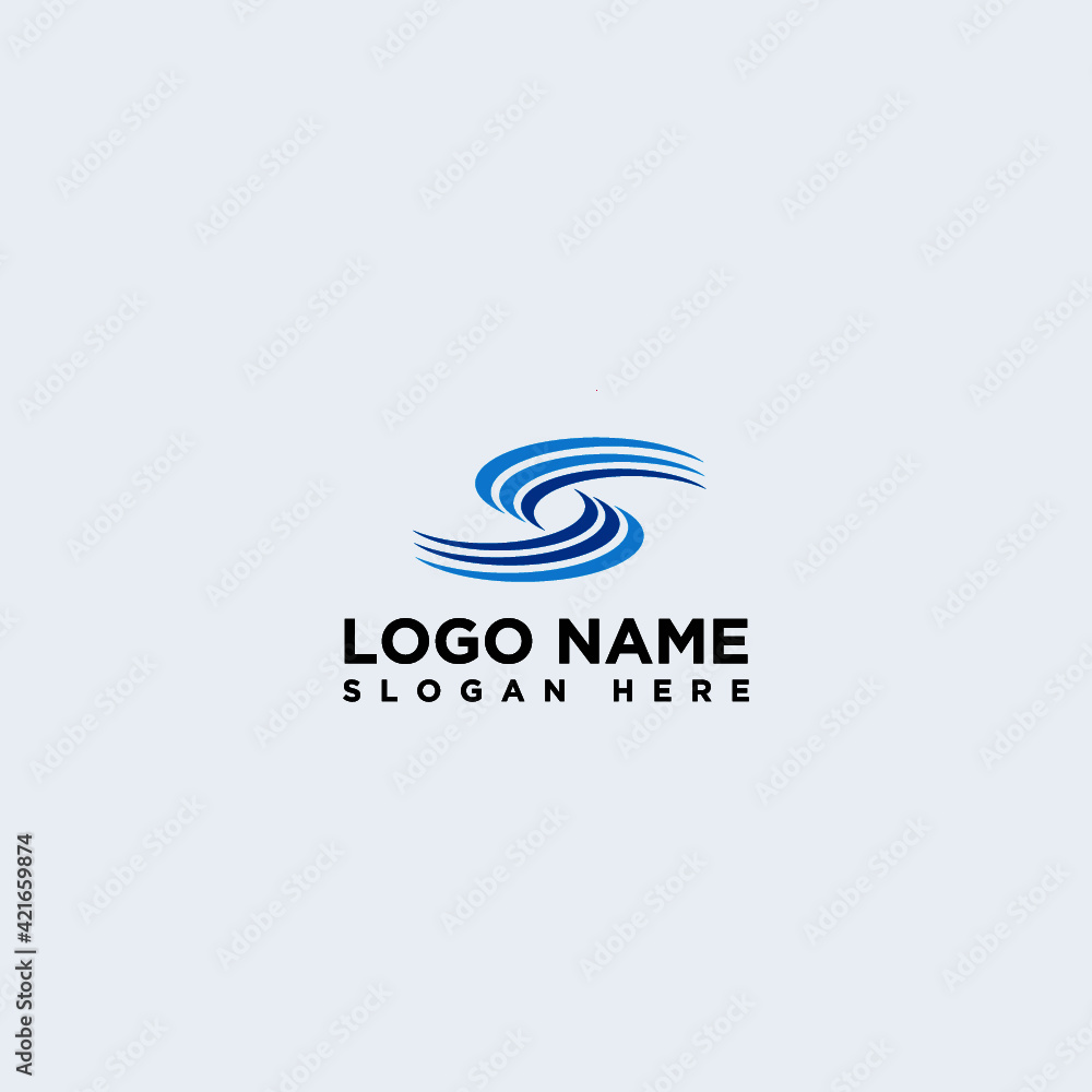 letter s. wind logo design letter s. wind logo design
