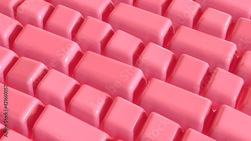 abstract smooth bricks pink background of cubes