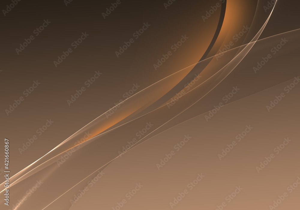 Fototapeta premium Abstract background waves. Taupe and orange abstract background for wallpaper or business card