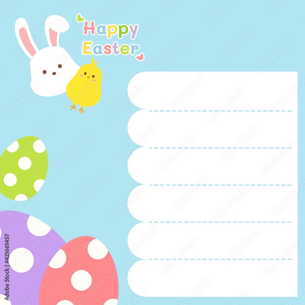 Happy Easter. Cute bunny rabbit Happy Easter. Cute bunny rabbit
