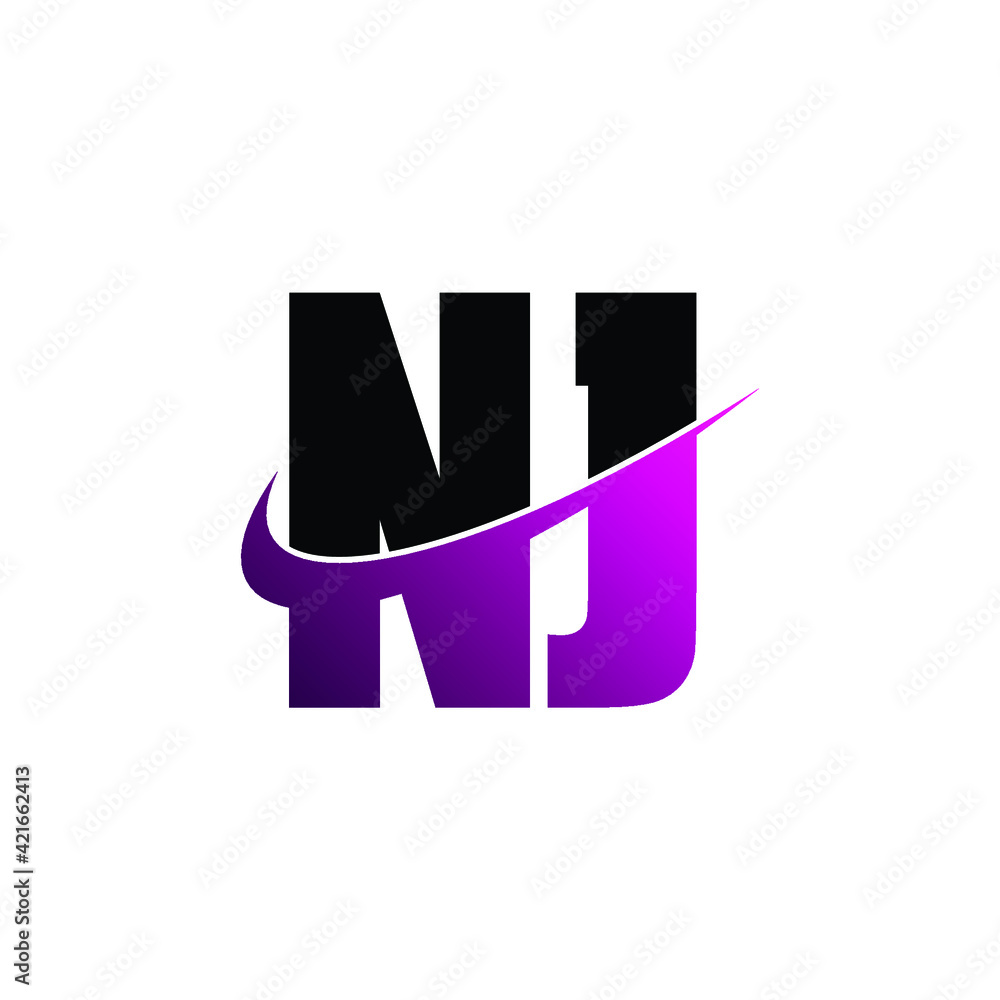 Letter NJ simple logo design vector Letter NJ simple logo design vector