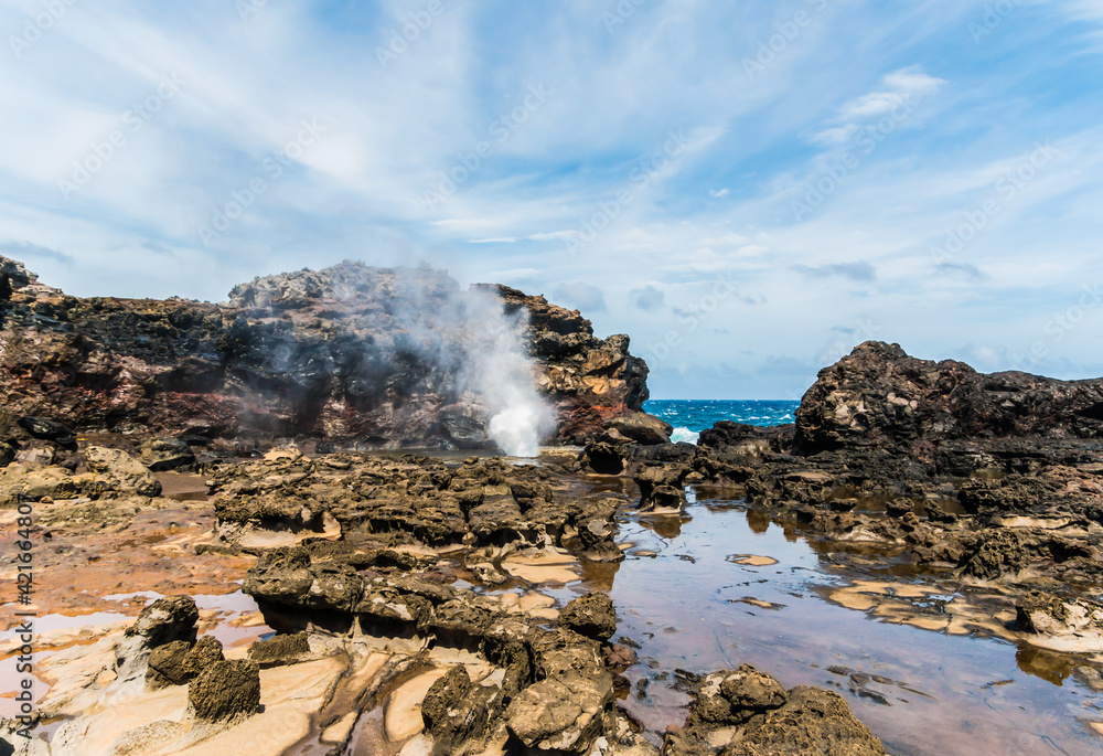 The Nakalele Blow Hole on Nakalele Point, Maui, Hawaii, USA The Nakalele Blow Hole on Nakalele Point, Maui, Hawaii, USA