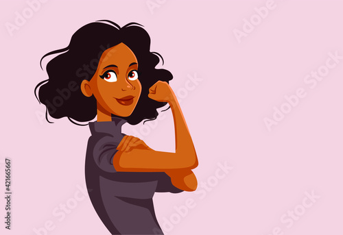 Strong Self-Confident African Woman Vector Illustration