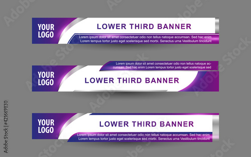 Set collection vector of Broadcast News Lower Thirds Template layout design banner for bar Headline news title, sport game in Television, Video and Media Channel