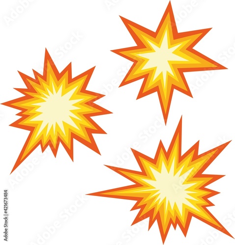 Vector illustration emoticon of explosive collisions