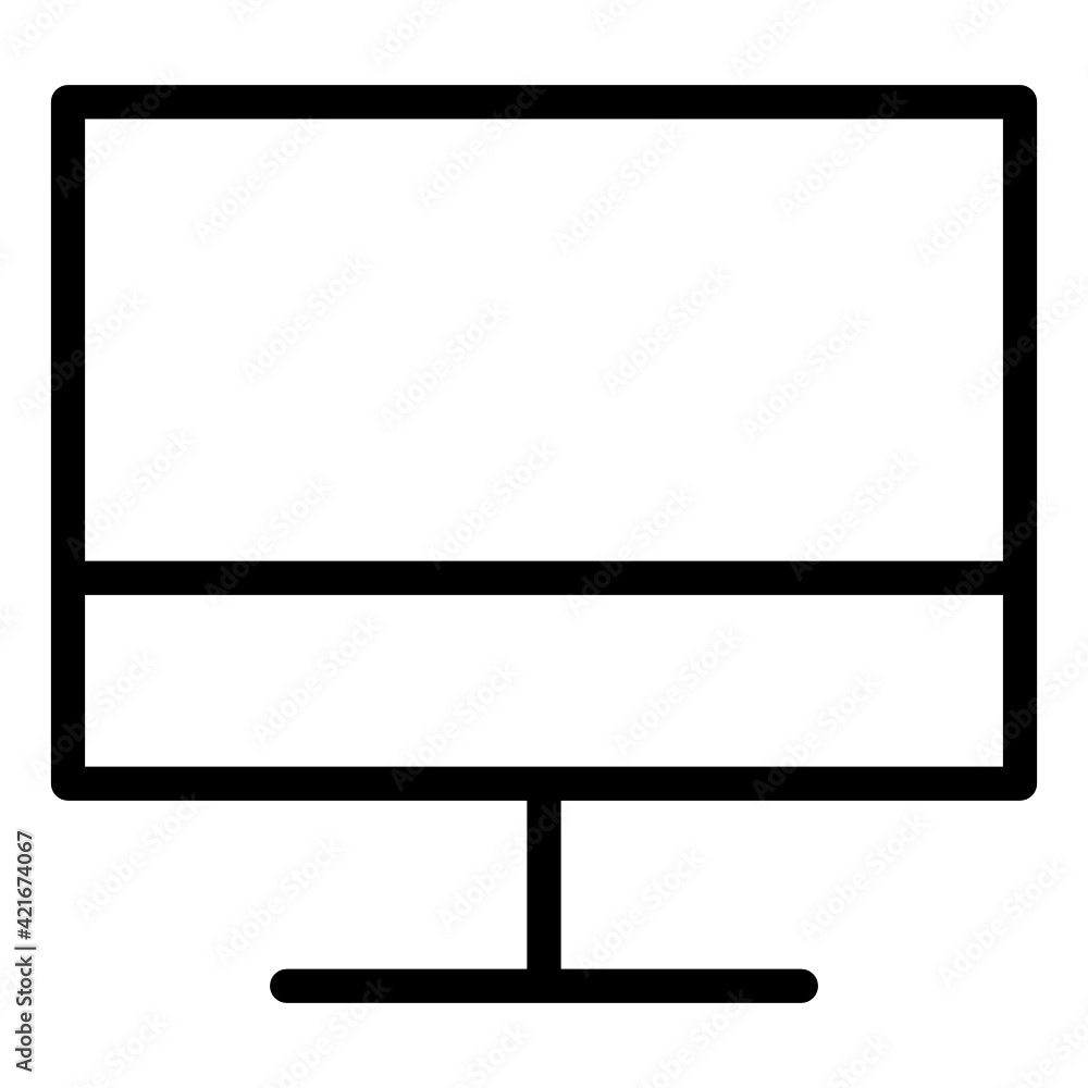 Monitor icon design basic line style