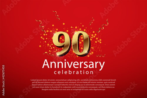 90 years anniversary celebration logo vector template design illustration