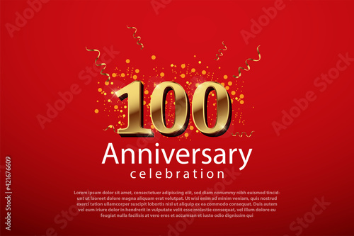 100 years anniversary celebration logo vector template design illustration