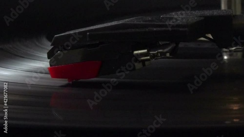 Wallpaper Mural Closeup of a needle on an old vinyl record on a turntable Torontodigital.ca