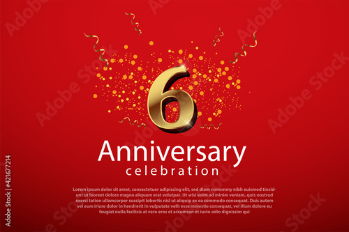 6 years anniversary celebration logo vector template design illustration