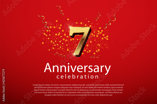 7 years anniversary celebration logo vector template design illustration
