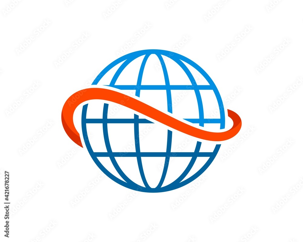 Abstract globe with infinity symbol inside Abstract globe with infinity symbol inside