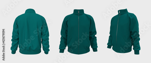Tableau sur toile Blank tracksuit jacket mockup, 3d illustration, 3d rendering