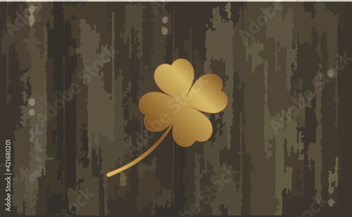 Trevo de Quatro Folhas Dourado