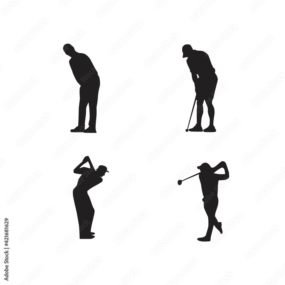 collection of golf player silhouettes collection of golf player silhouettes