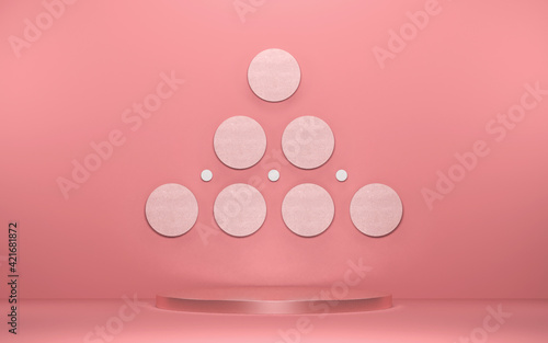 Abstract 3d display product display mockup minimal scene with geometric podium platform. 3d rendering with a podium. stand for cosmetic products. Product presentation and Stage showcase.