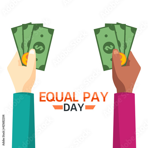 vector graphic of equal pay day good for equal pay day celebration. flat design. flyer design.flat illustration.