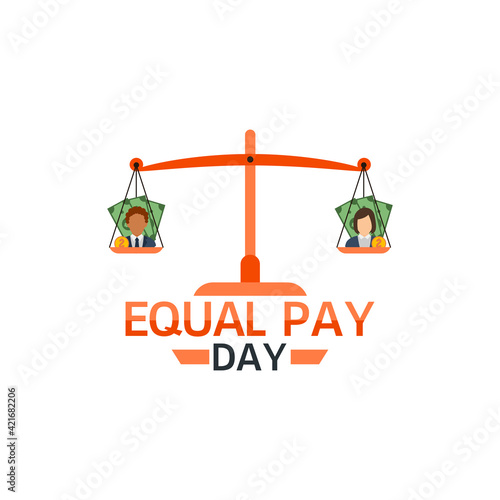 vector graphic of equal pay day good for equal pay day celebration. flat design. flyer design.flat illustration.