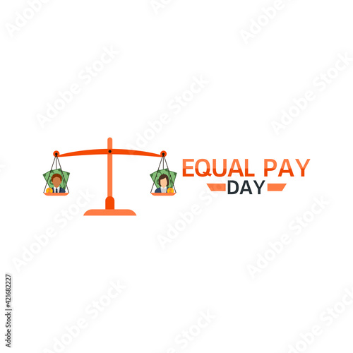 vector graphic of equal pay day good for equal pay day celebration. flat design. flyer design.flat illustration.