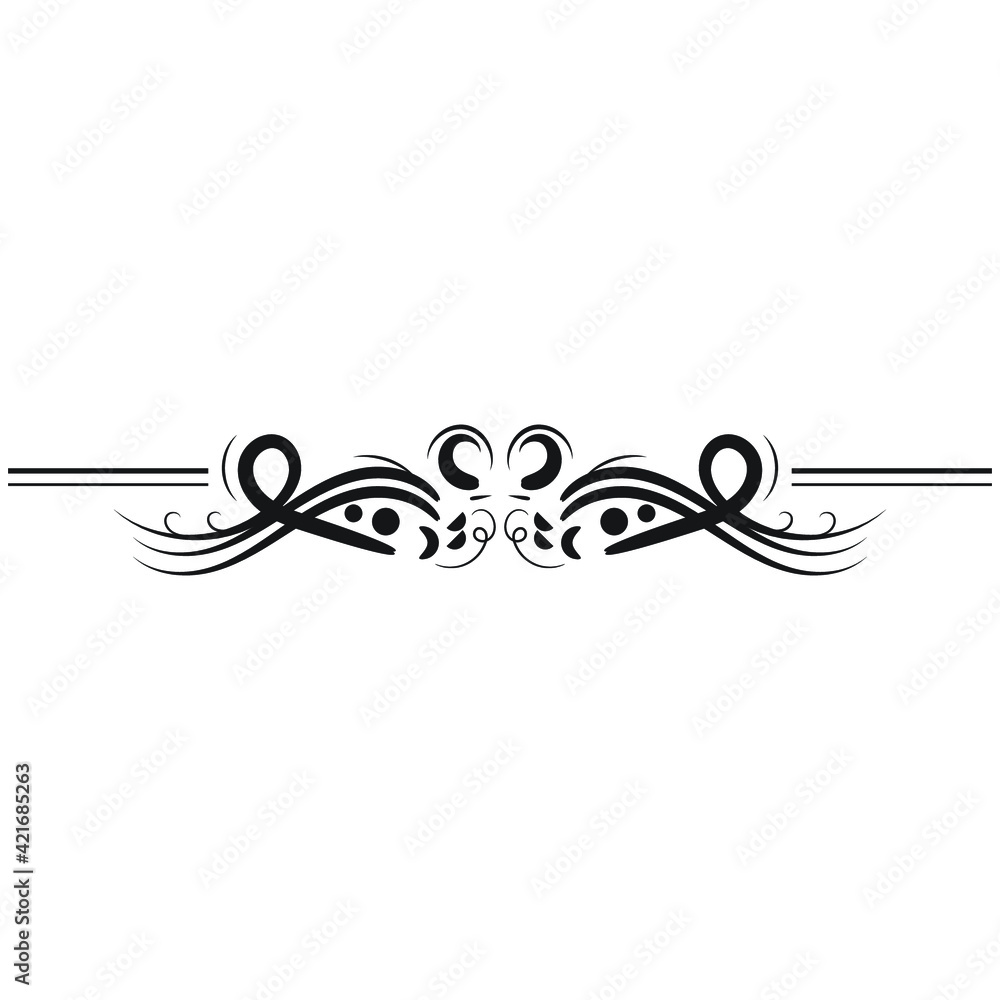 Outline floral pattern. Ornamental border for ribbons, fabric, wrapping, wallpaper, tape. Decorative design element for background and cover. Artwork.