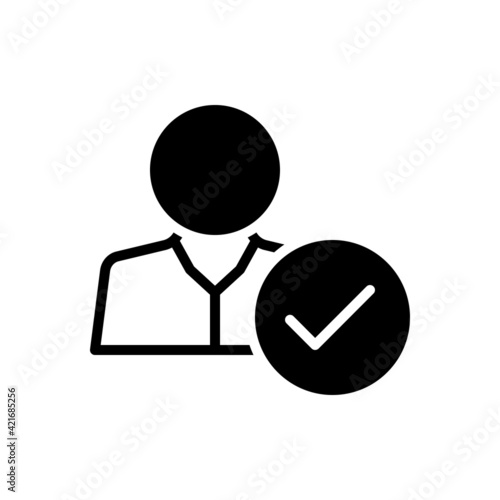 Black solid icon for attendance