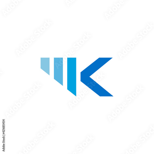 letter m k motion geometric logo vector