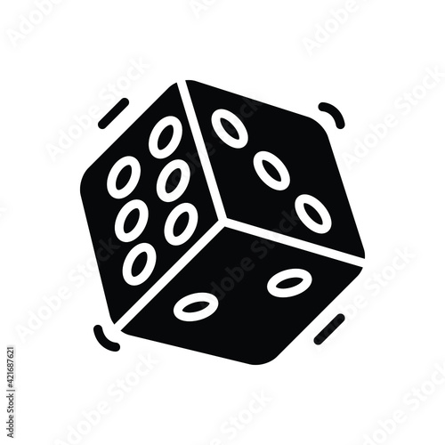 Black solid icon for luck