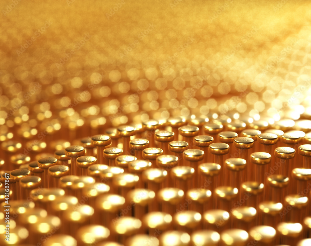 Naklejka premium Abstract golden circle button, 3D rendering