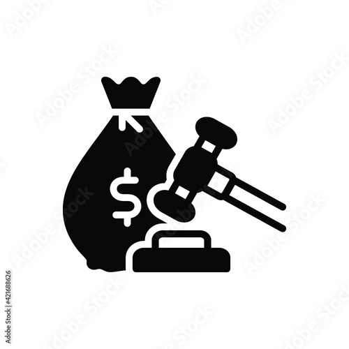 Black solid icon for penalty