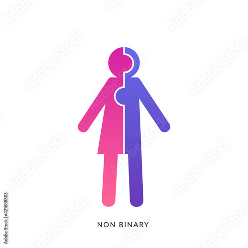 The non binary toilet sign. Isolated Vector sign