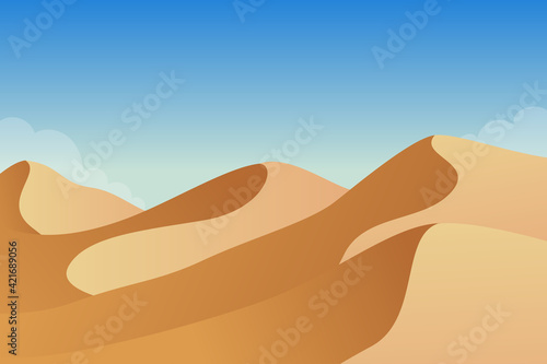 Seamless Wild West desert landscape background for game in cartoon style. Vector illustration with sunset panorama and camel for video conference or ramadan background, banner and poster.