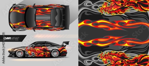car livery design with sporty abstract background