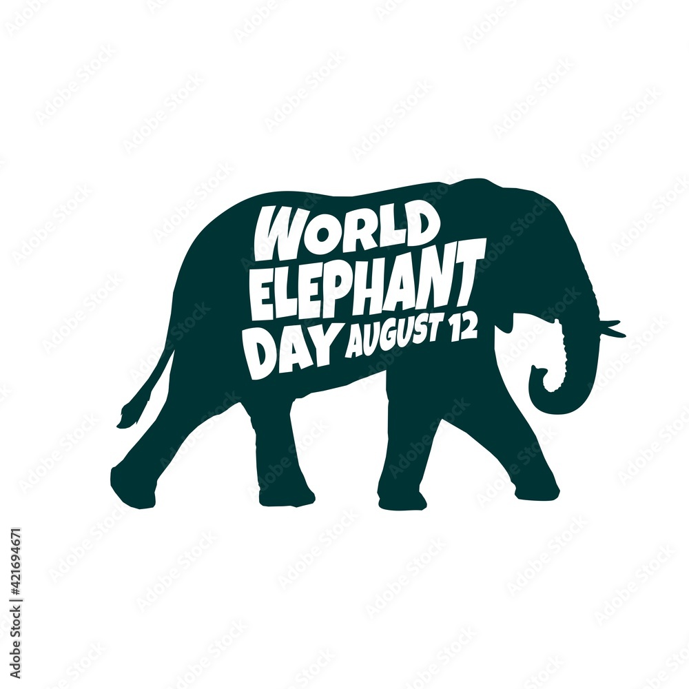 Obraz premium World Save The Elephant Day Campaign Vector illustration