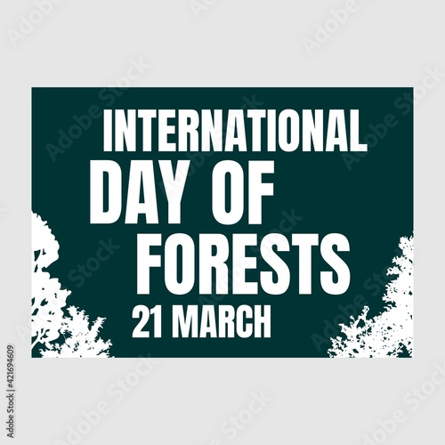 international day of forest awareness nature conservation poster concept design vector illustration