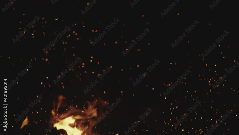 Slow motion of hot fire bokeh burning in the night. Shot on Leica film lenses. Slow motion of hot fire bokeh burning in the night. Shot on Leica film lenses.