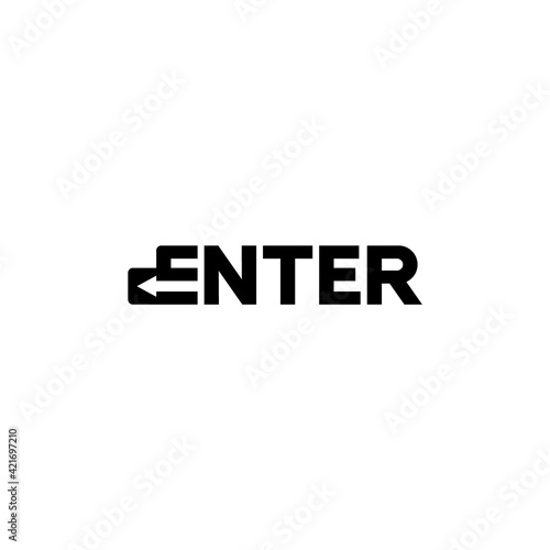 Enter text lettering, creative logo design.