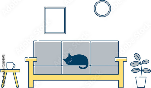 リビングでくつろぐ猫