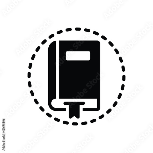 Black solid icon for textbooks