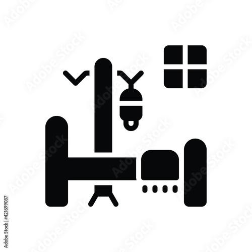 Black solid icon for ward