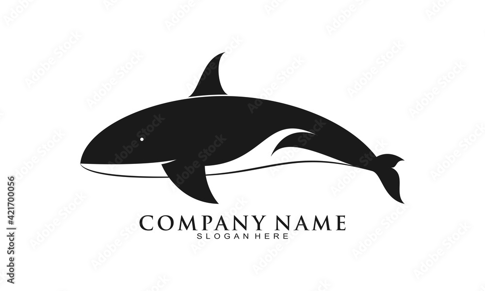 Obraz premium Whale elegant vector logo