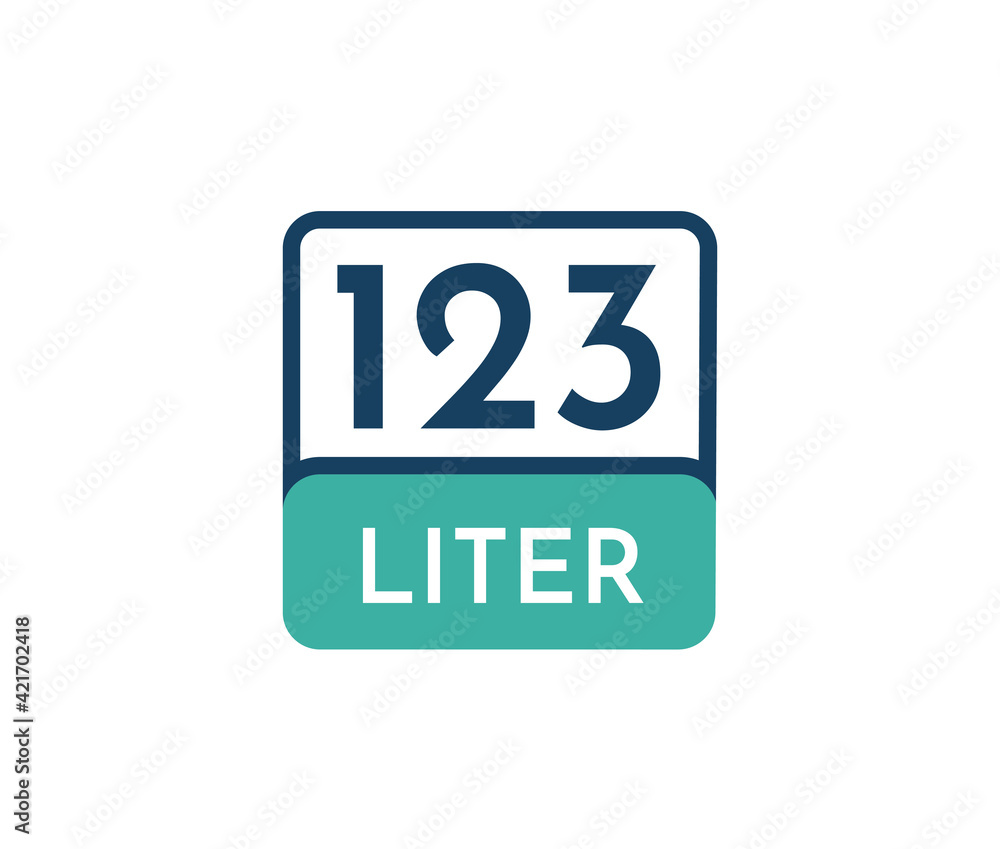 123 liters icon vector illustration 123 liters icon vector illustration