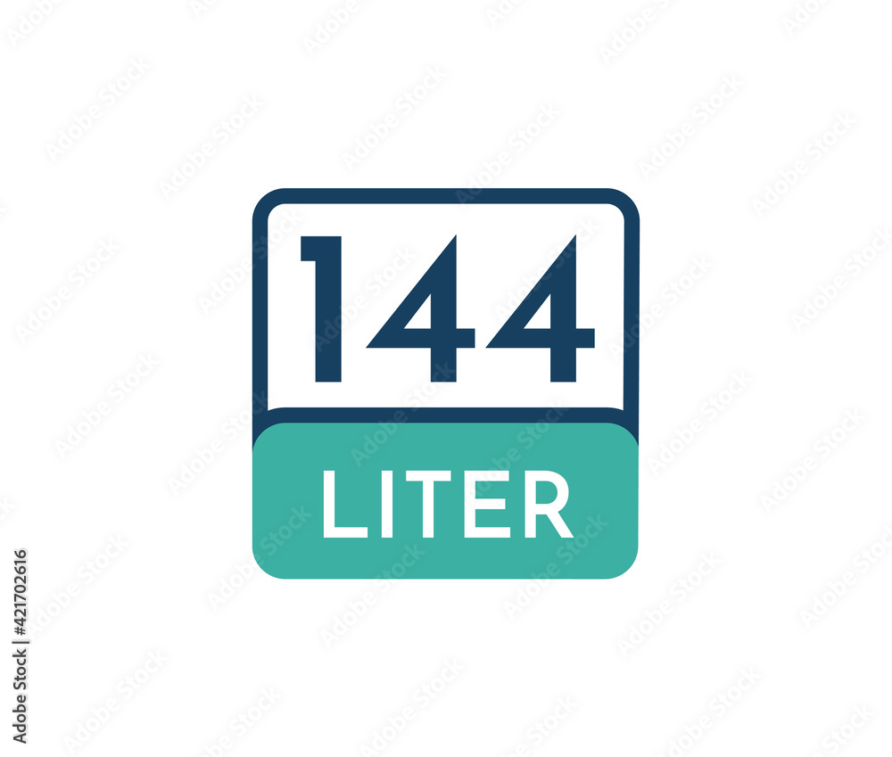 144 liters icon vector illustration 144 liters icon vector illustration