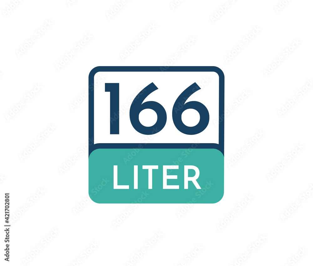 166 liters icon vector illustration 166 liters icon vector illustration