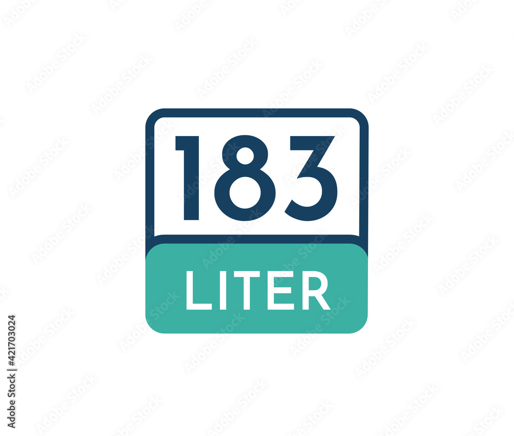 183 liters icon vector illustration 183 liters icon vector illustration