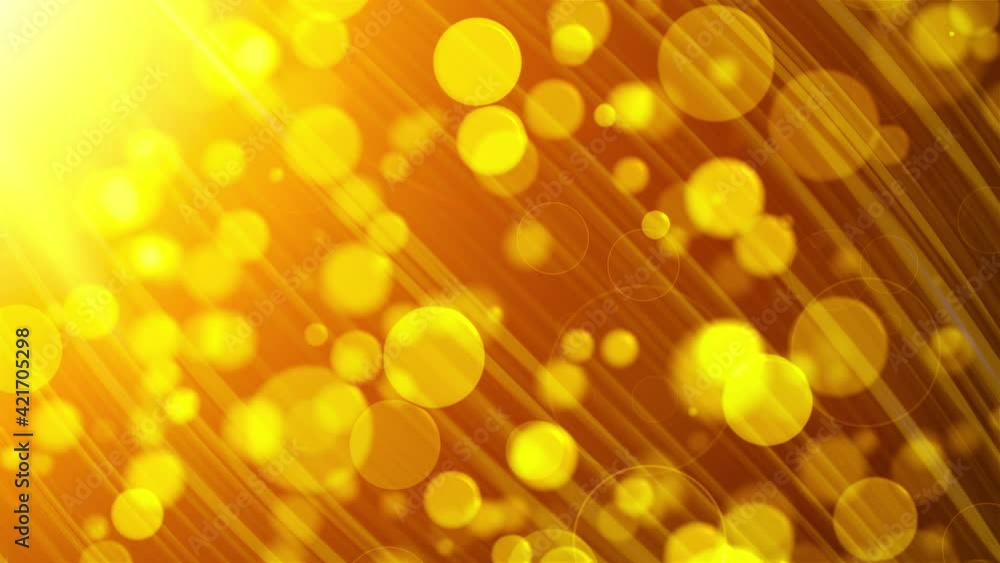 Abstract background with many of gold transparent particles and lights. Computer generated 3d rendering