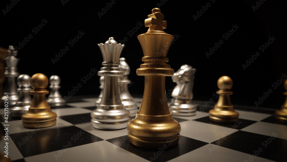 Checkmate on a chess game - close up view - macro shot Checkmate on a chess game - close up view - macro shot